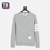 TB BROWIN men's sweater autumn trend four-bar thom striped long-sleeved pullover top couple wear trendy cotton casual brand 2