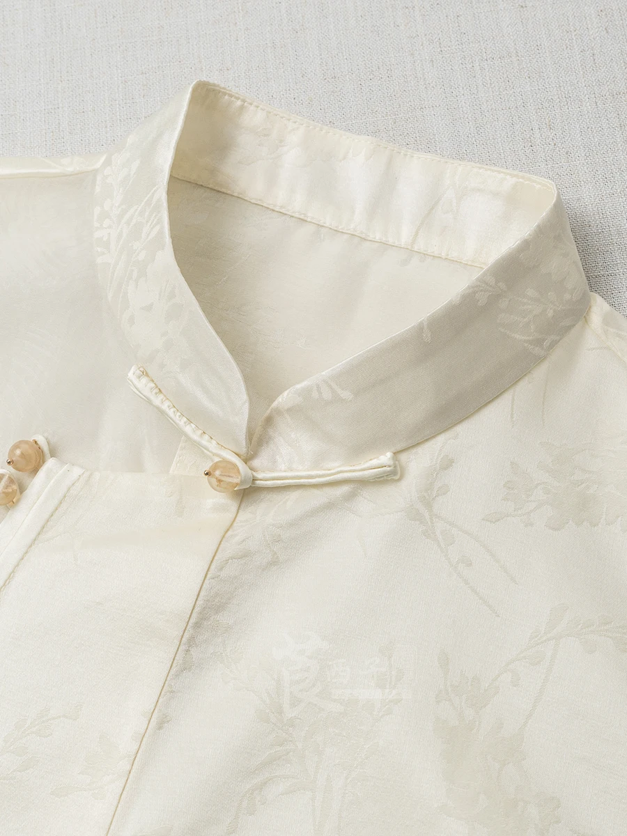 [Цин] Xi Zi Новый китайский шелковый жилет женский короткий уличный воротник-стойка