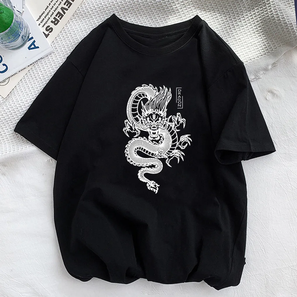 

Harajuku Dragon Print Women Tshirt Polyester Casual Funny T Shirt Gift for Lady Yong Girl Top Tee Oversized Tshirt Streetwear