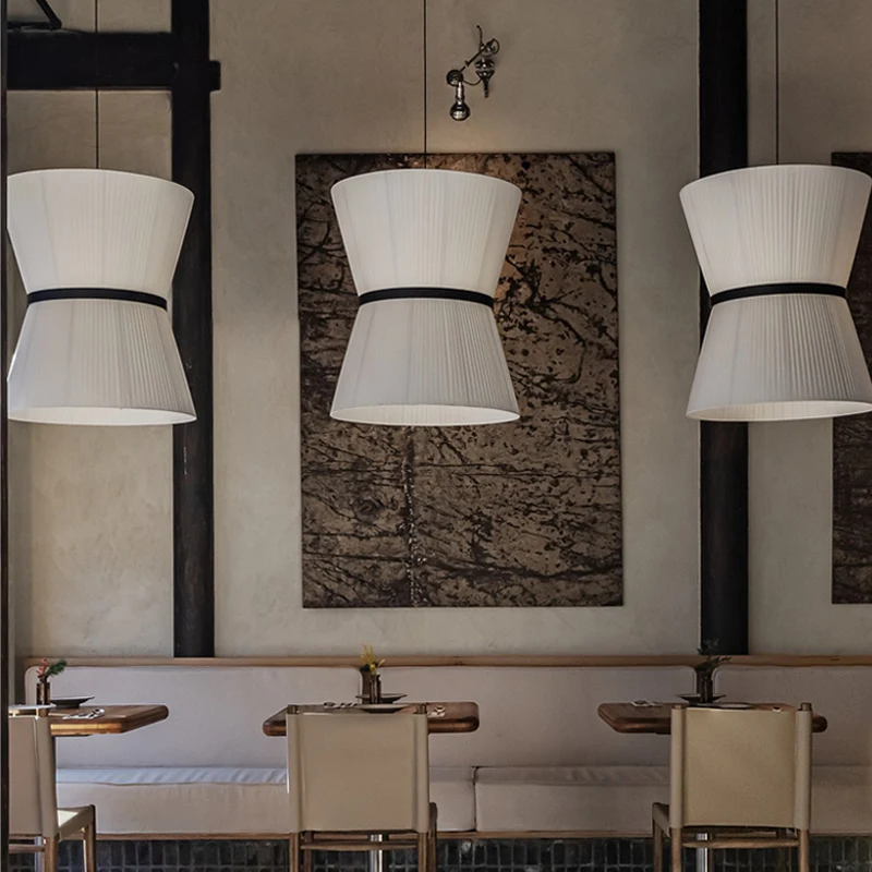 

Нидерландские минималистичные дизайнерские декоративные подвесные светильники из ткани, светодиодные E27, белые подвесные светильники для гостевого дома, бара, ресторана