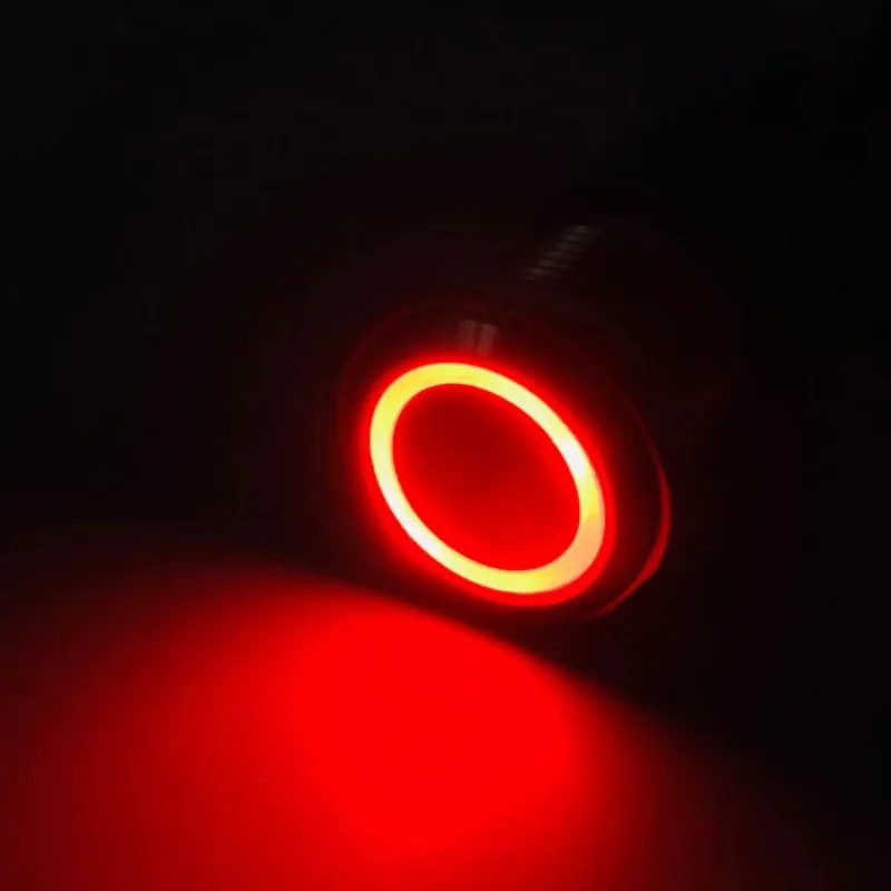 Ультракороткий металлический кнопочный переключатель 12/16/19/22/25/30 мм, микро мгновенный сброс, водонепроницаемый Power5V6V12V24V, 1 без коридора, красный, синий