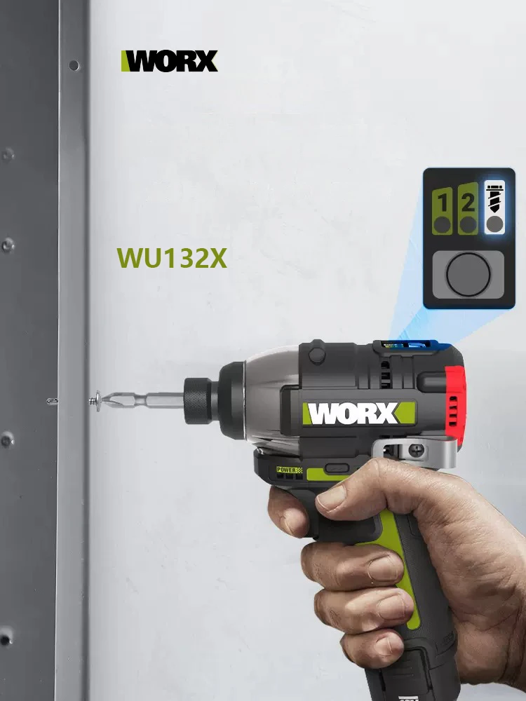 Фото Worx WU132X Аккумуляторная ударная отвертка 320 Вт 160 Нм 12 В 3600 об/мин Бесщеточный двигатель с регулировкой крутящего момента Универсальный аккумулятор WU132 Электроинструмент №2
