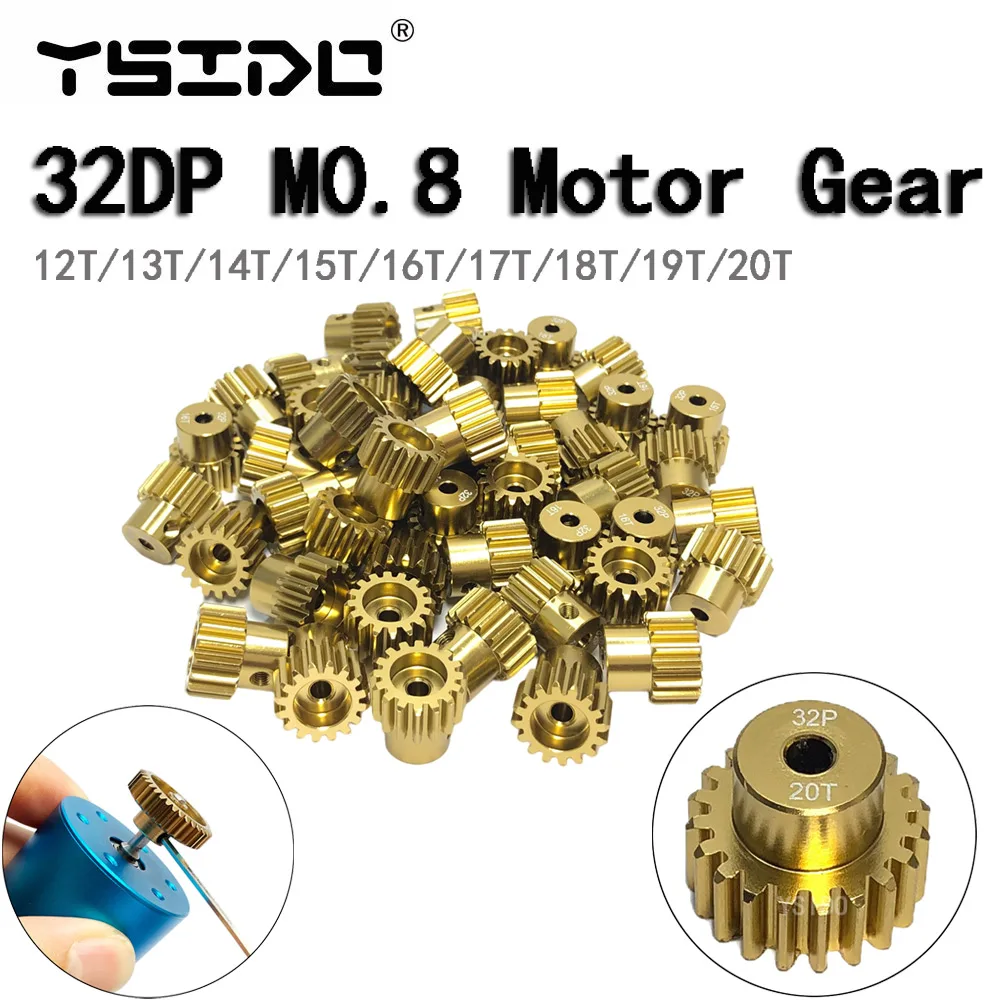 

YSIDO 32P M0.8 3.175mm 12T 13T 14T 15T 16T 17T 18T 19T 20T Aluminum alloy metal Pinion Motor Gear For 1/10 Rc Model Car