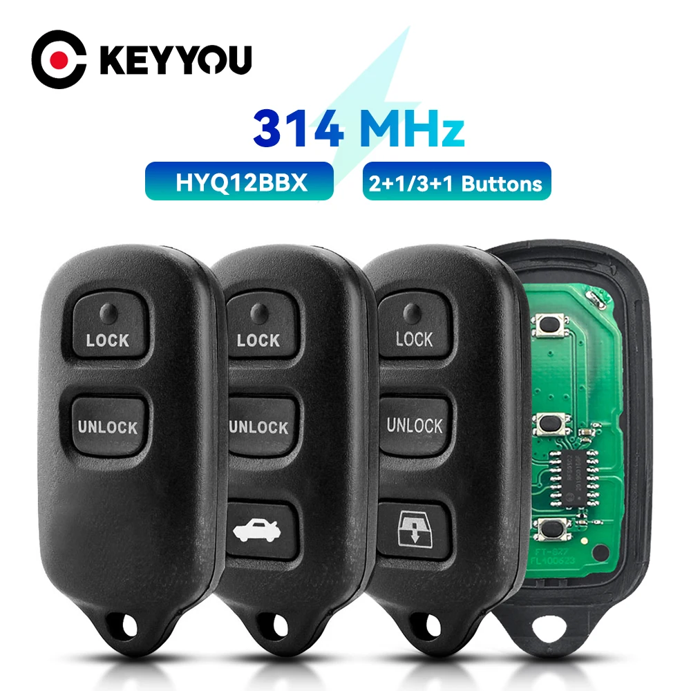 

KEYYOU Remote Car Key 2/4 Button for Toyota HYQ12BBX Highlander GQ43VT14T Camry Solara Corolla Sienna 2002 -2007 315mhz