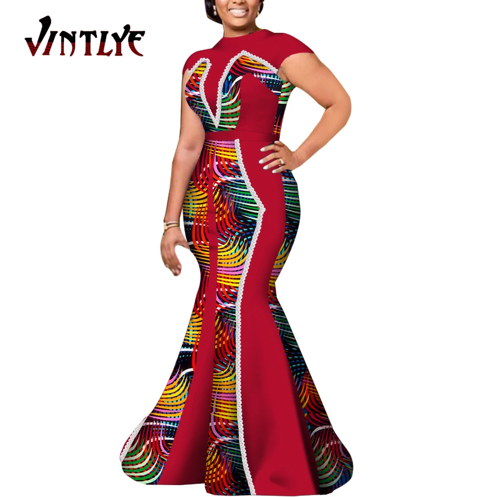 Платье женское длинное в африканском стиле элегантное Плиссированное