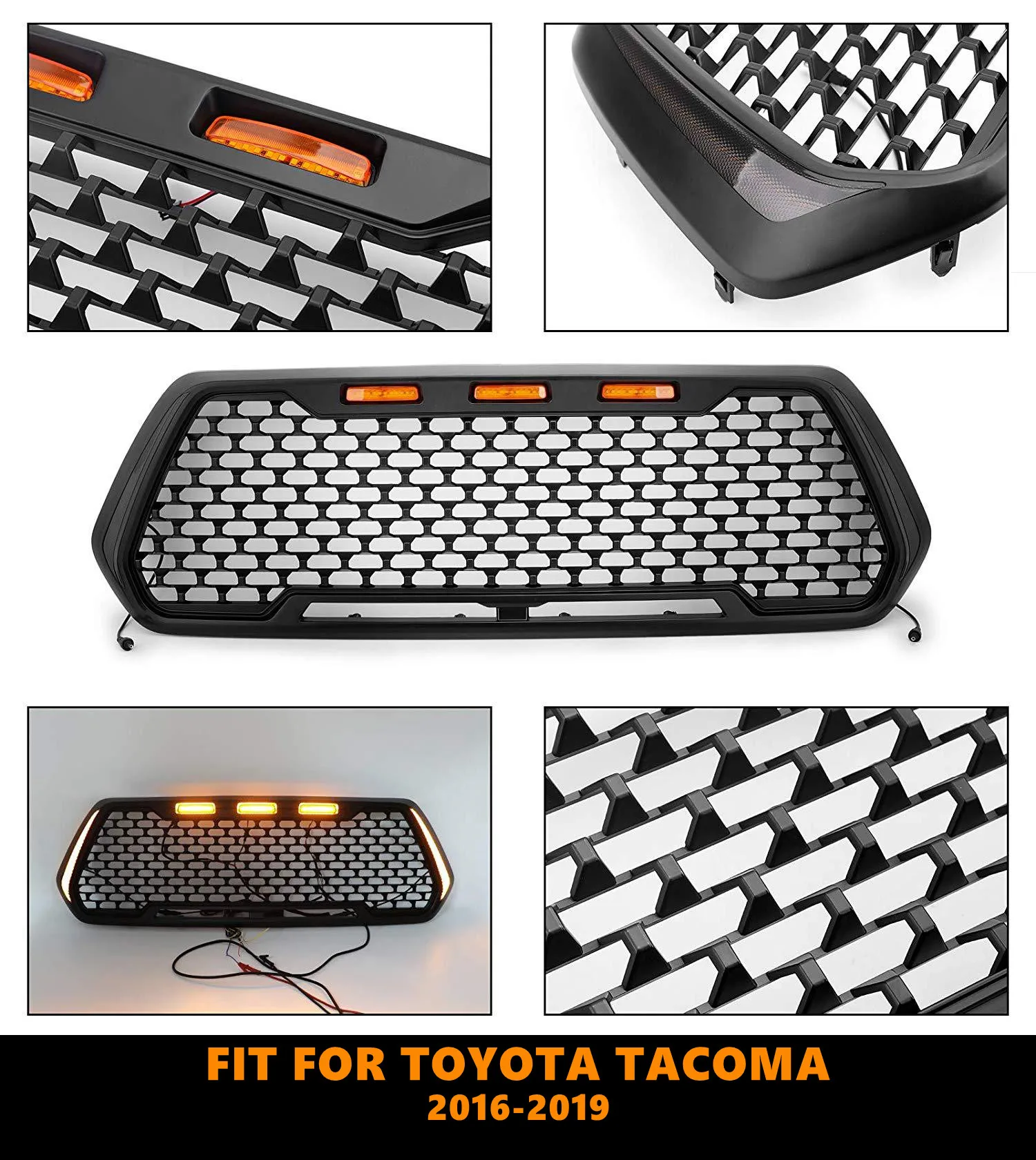 

Good Quality ABS Front Middle Grill Racing Grills With LED Lights Fit For Toyota Tacoma 2016-2019