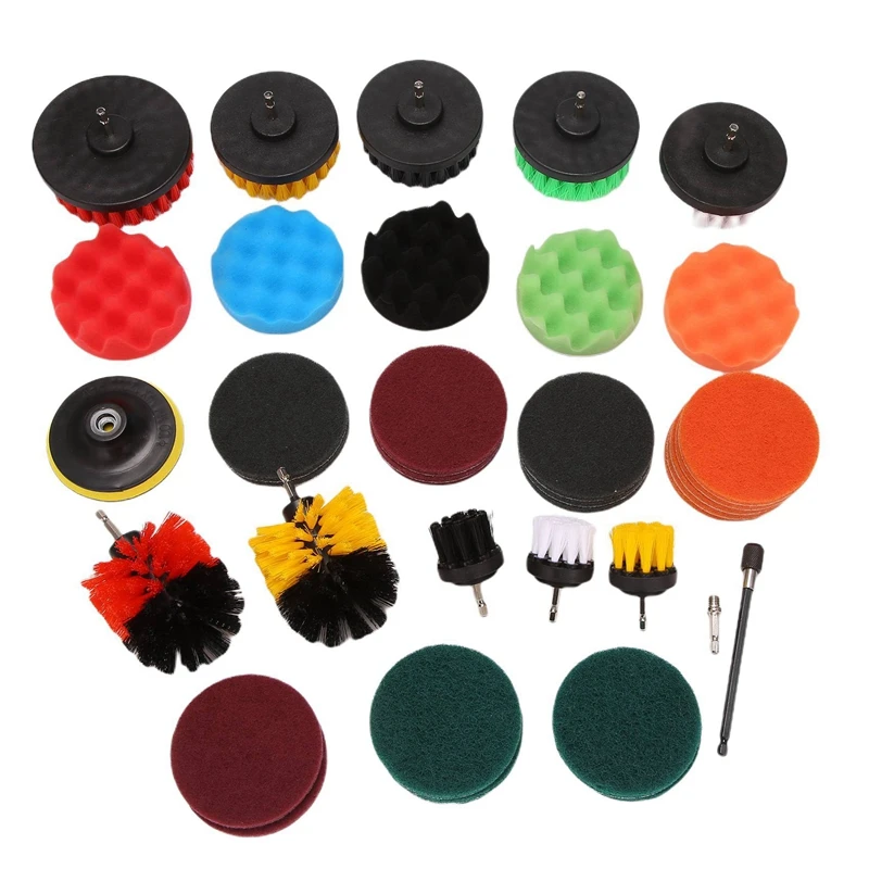 

36Pcs Drill Brush Attachment Set Drill Brush With Extended Attachment Cleaning Accessories For Bathroom, Car, Kitchen