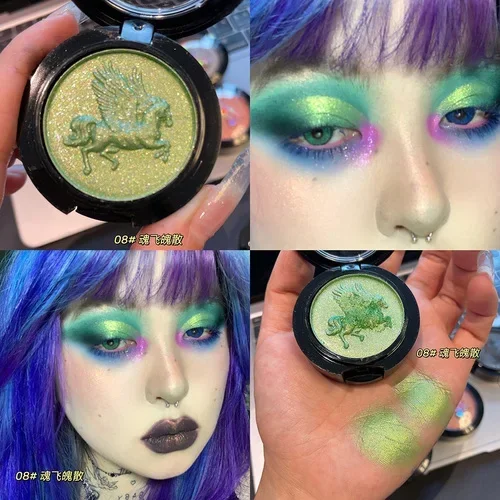 Тени для век Одиночные тени Макияж глаз Красные Легко носить Серебристый