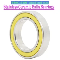 6801 2rs stainless bearing 12215 mm 1 pc abec 3 6801 rs bicycle hub front rear hubs wheel 12 21 5 ceramic balls bearings