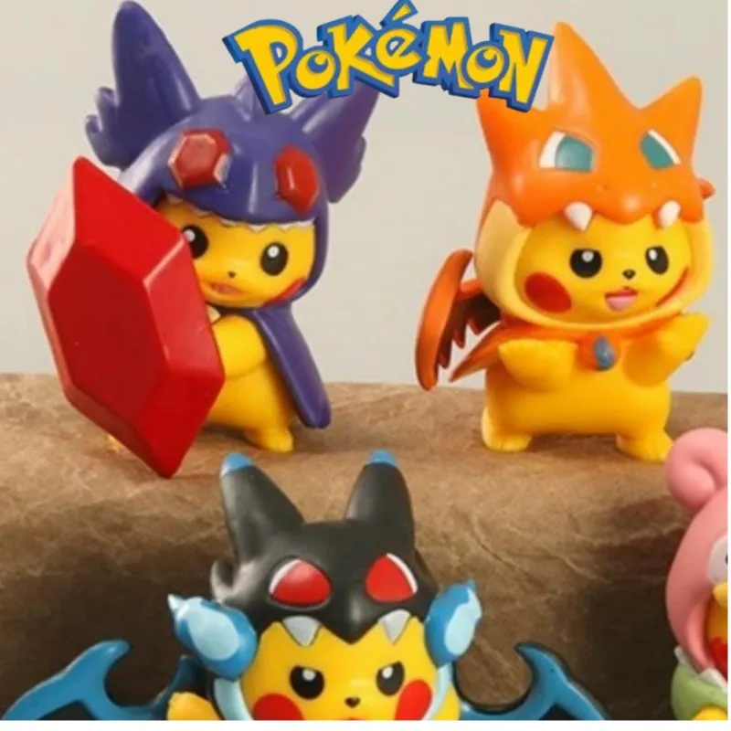 

Pokemon 7 Cute 7.5cm Pet Elf Pikachu Anime Cartoon Styling Car Ornaments Hand-Done Figurine Toys Birthday Gifts For Children