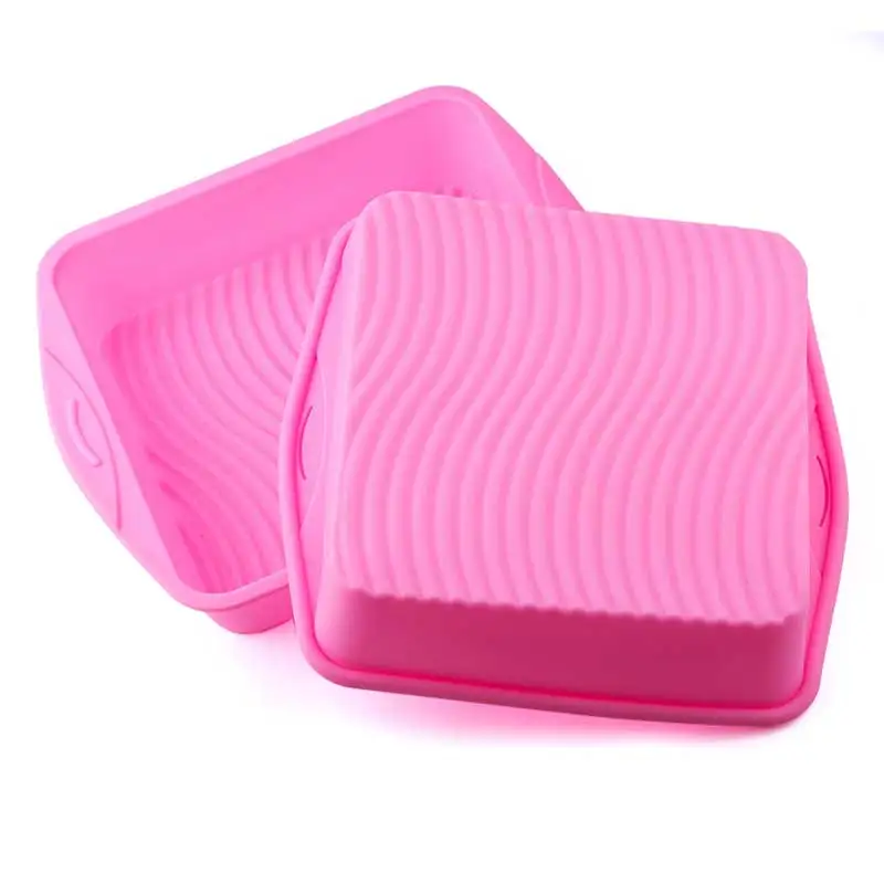 

Pink Square Silicone Cake Bread Molds Oven Pans Baking Dish Bakeware Confectionery Form For Kitchen Baking Tools