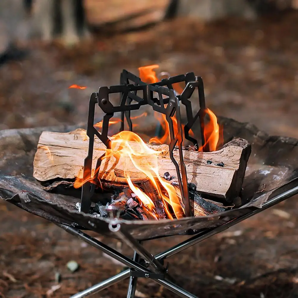 

Pot Stand Folding Burner Bracket Outdoor Gas Stove Pot Rack Stainless Steel Cooking Foldable Triangle Stand Furnace Bracket