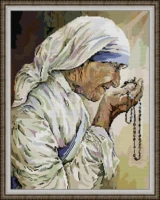 mother teresa embroidery stamped cross stitch patterns kits printed canvas 11ct 14ct needlework cross stitch
