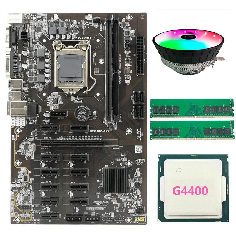 

Семейная материнская плата для майнинга поддерживает 12 GPU LGA1151 + G4400 CPU + 2X DDR4 4G 2666 МГц память + цветной вентилятор