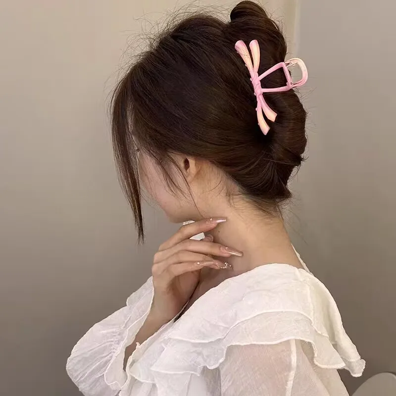 Модный зажим с бантом для женщин большой ощущением премиум-класса головных