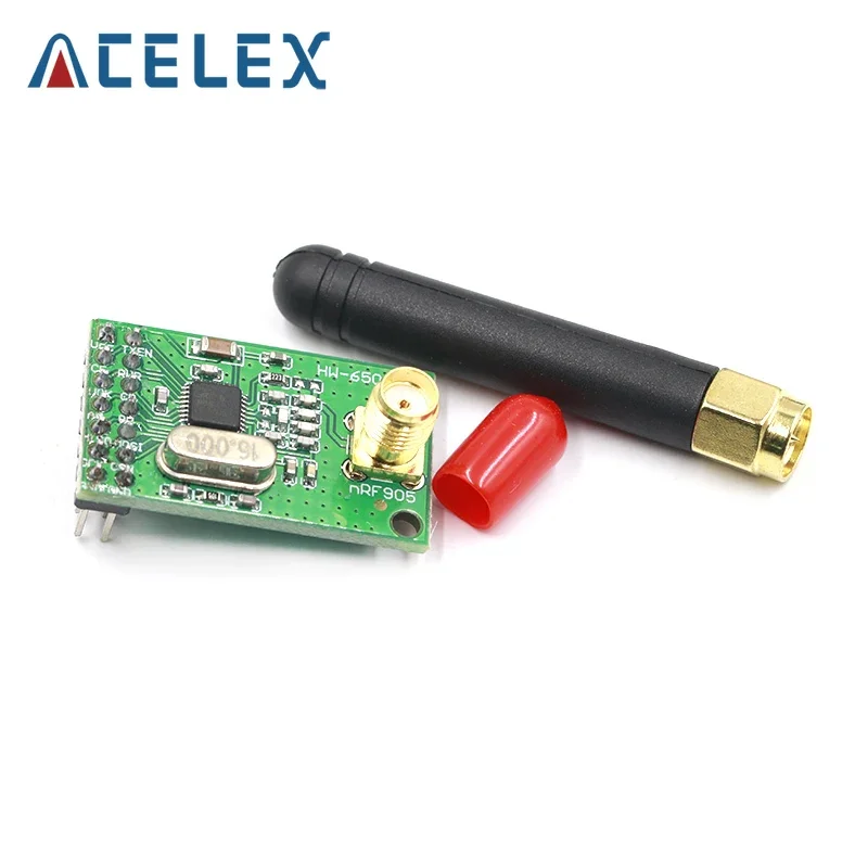 NRF905 Wireless Transceiver Module Transmitter Receiver Board NF905SE With Antenna FSK GMSK Low Power 433 868 915 MHz
