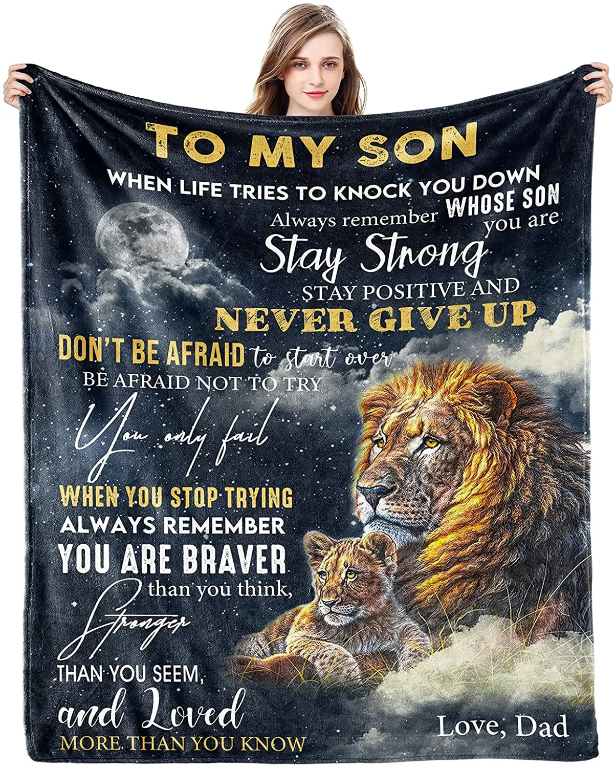 

Throw Blanket - to my son blanket Fleece Throw Blanket,Super Soft Ultra-Soft Micro Fleece Blanket for Bedroom SOFE Couch