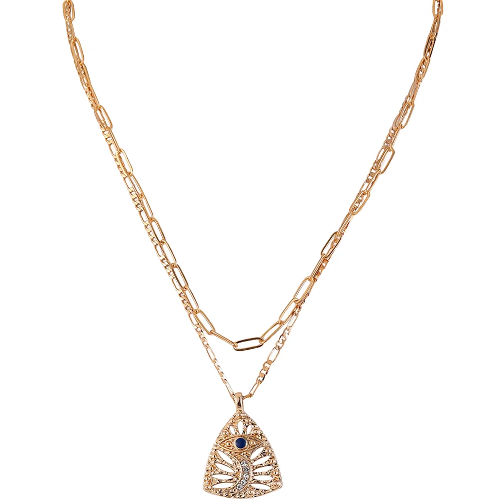 

Necklace Evil Eye Women Moon Necklaces Pendantjewelry Aesthetic Layered Layering Clavicle Chain Rhinestone