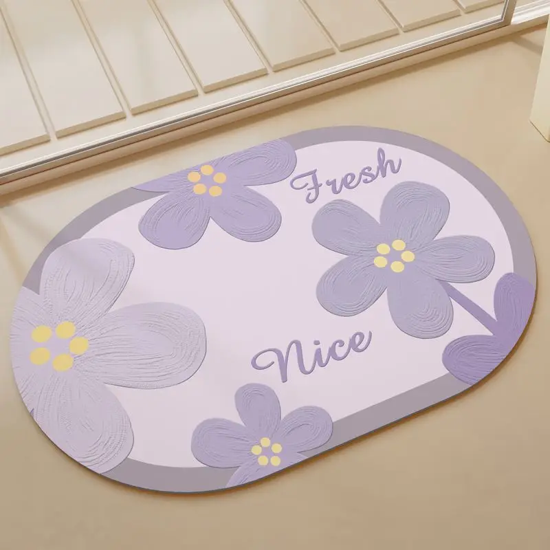 

Soft diatomaceous mud mat at the entrance of the small fresh bathroom mat rug