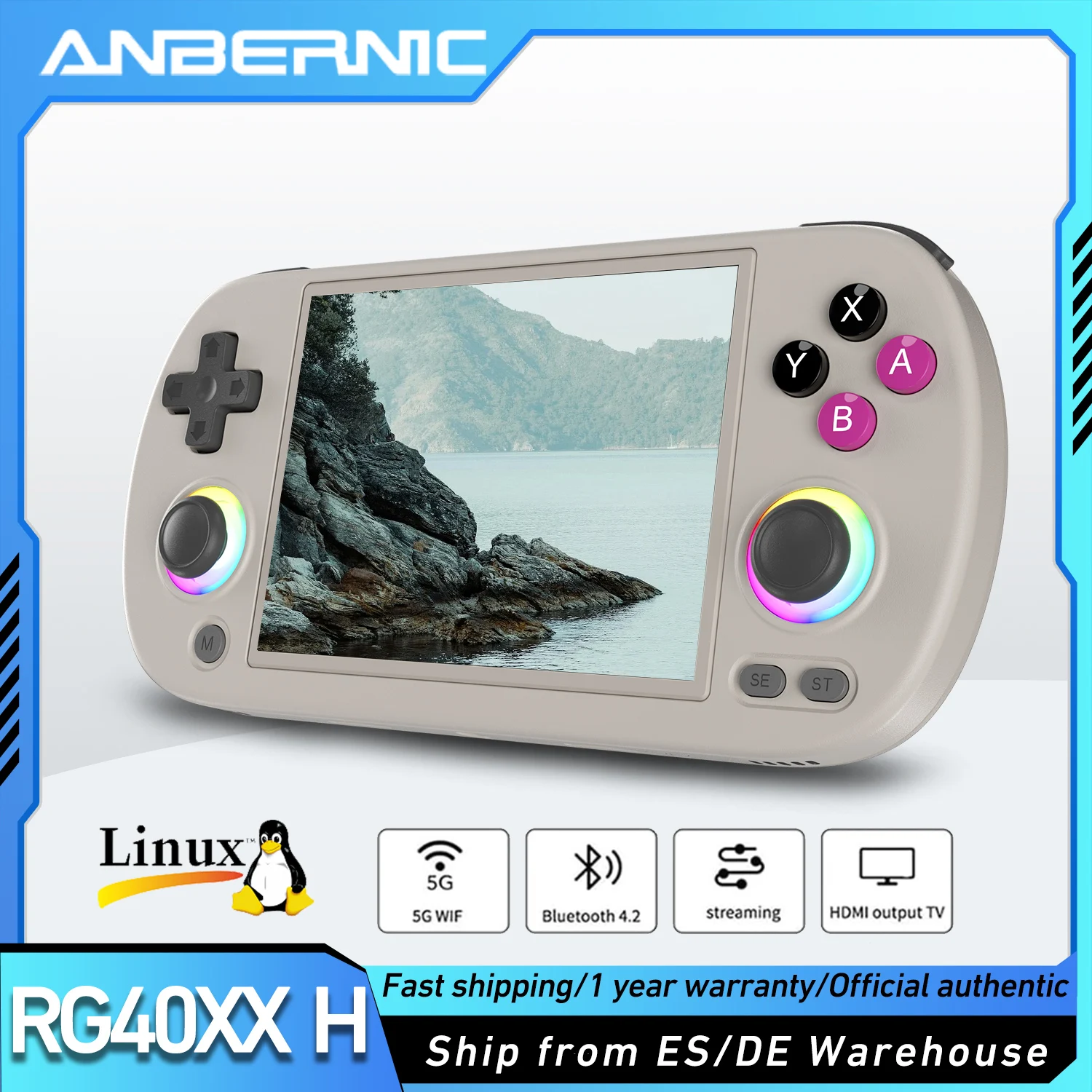 Consola portátil Anbernic RG40XXH 4" Linux, 64 GB, 5000+ juegos