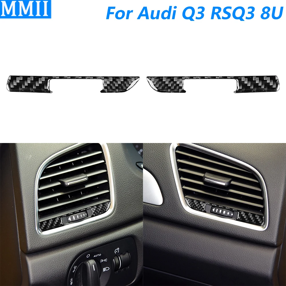 Фото Для Audi Q3 RSQ3 8U 2015-2018 углеродное волокно с обеих сторон приборной панели, вентиляционная панель, накладка, автомобильные аксессуары, внутренняя наклейка №2