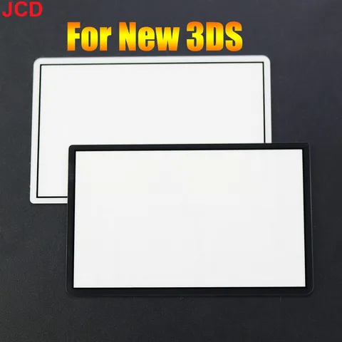 JCD 1 шт. для нового 3DS, черно-белая верхняя зеркальная поверхность, стеклянная крышка объектива, верхняя передняя крышка ЖК-экрана для ремонта новой консоли 3DS