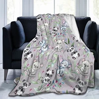 watercolor cute elephant panda fleece flannel throw blankets for couch bed sofa carcozy soft blanket throw for kids women adult