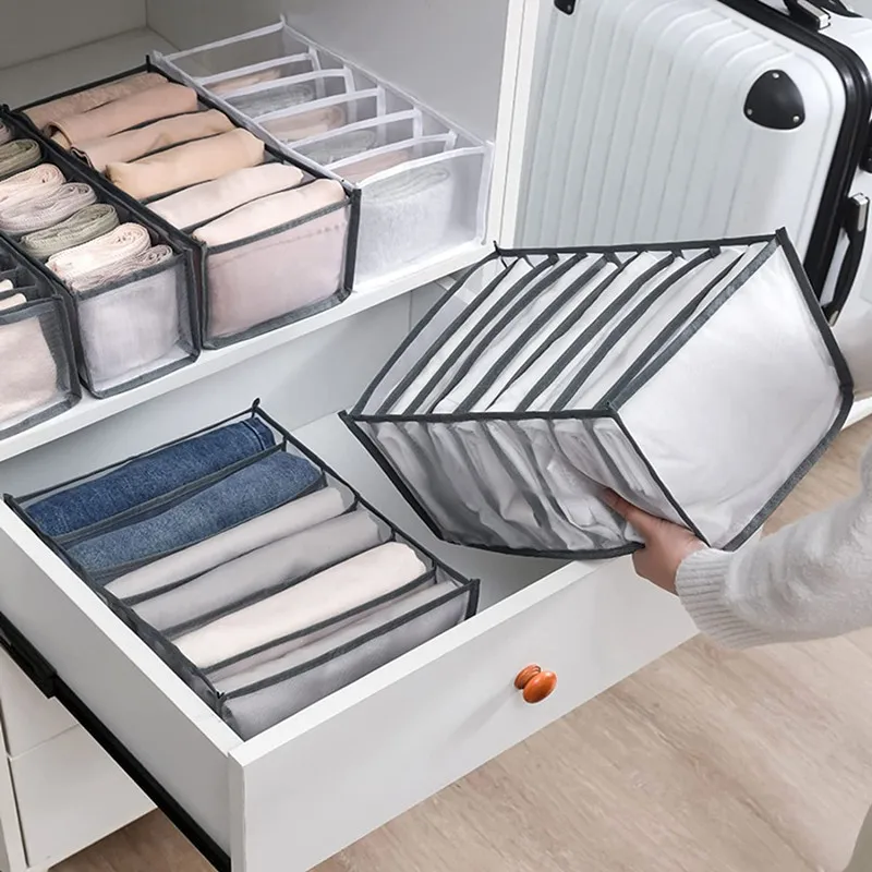 

6/7/11 Grids Underwear Organizers Bra Socks Storage Box Drawer Closet Home Wardrobe Organizer Container Pantry Shelf Divider