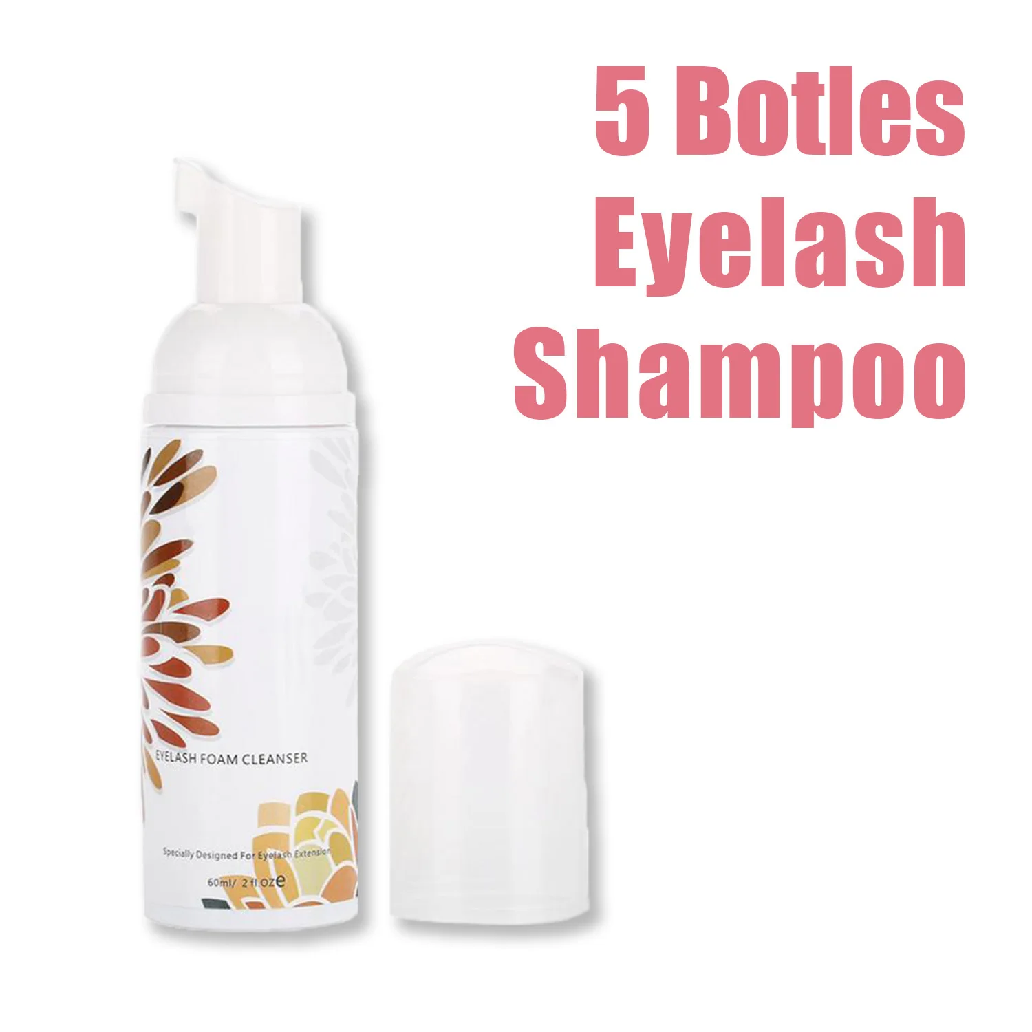 

5 Bottles Lashes Shampoo Non-Irritating Shampoo Pro Gentle Shampoo Mousse Quick Makeup Remover Cleaning Foam With Brush