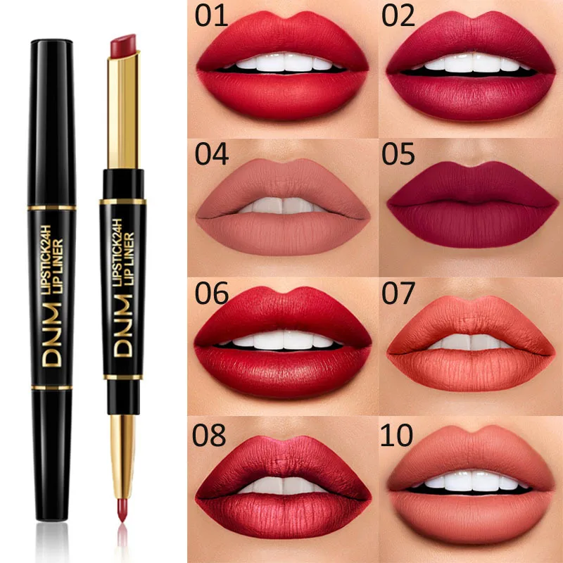 

Sdotter 12 Color Matte Lipstick 2 In 1 Makeup Lip Liner Matte Lipstick Durable Waterproof Nude Red Lipstick for Lips Cosmetics W
