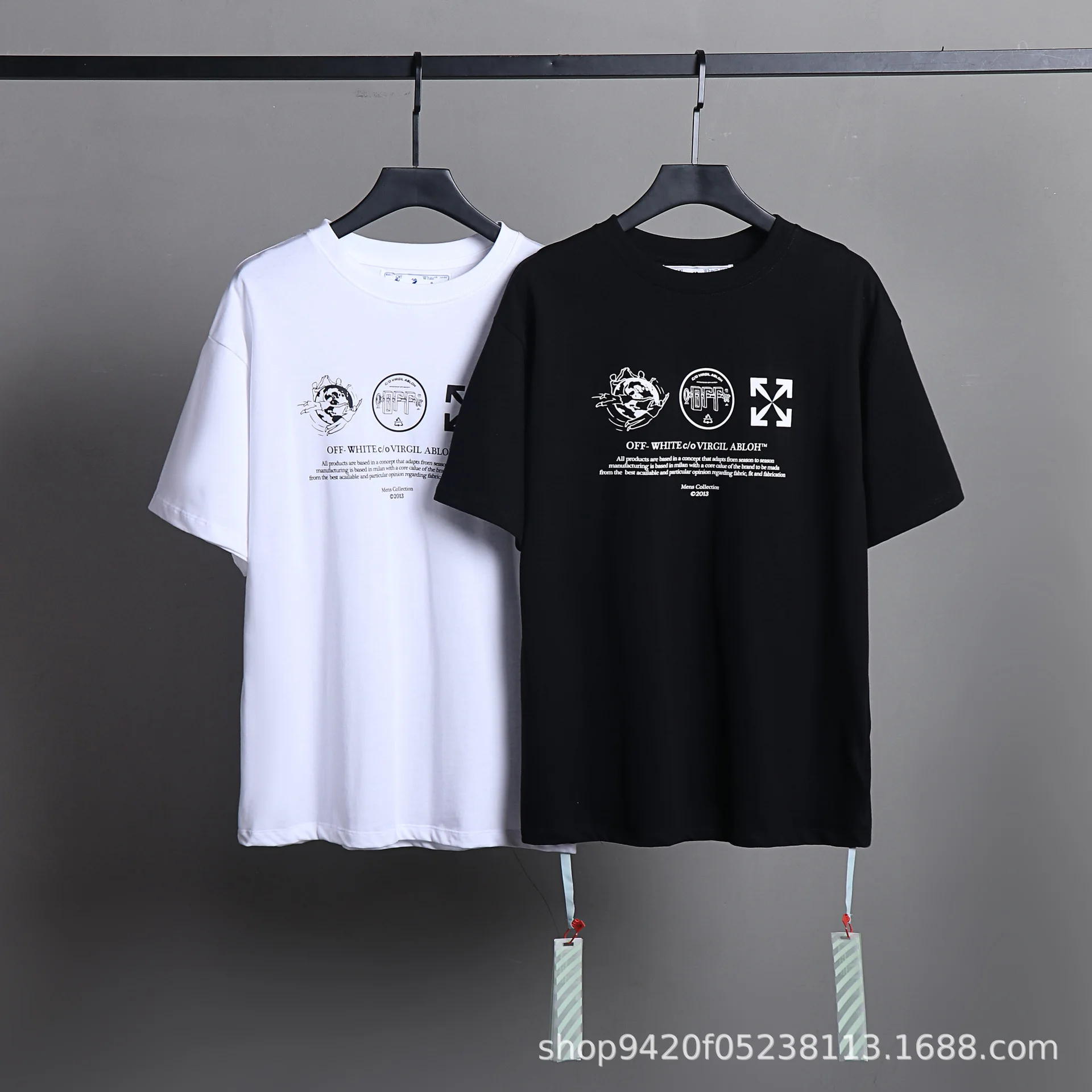 

OFF White Early spring new high version 2024 OW letter logo printed short sleeve T Shirt for men and women.