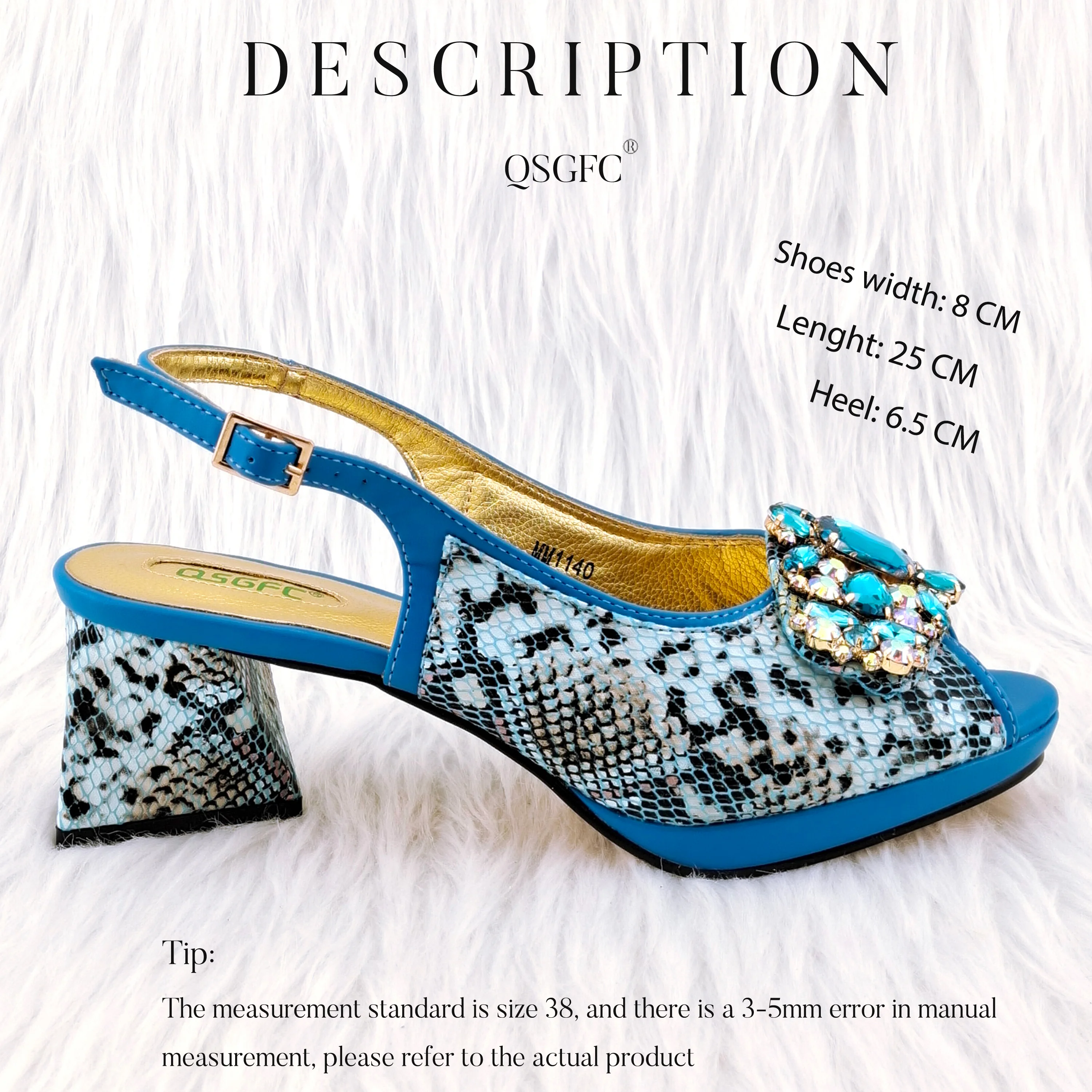 QSFGC New Arrivals Classic Design Stitching Style Shoes And Three-Dimensional Bag Big Diamond Decoration Noble Shoes With Bag