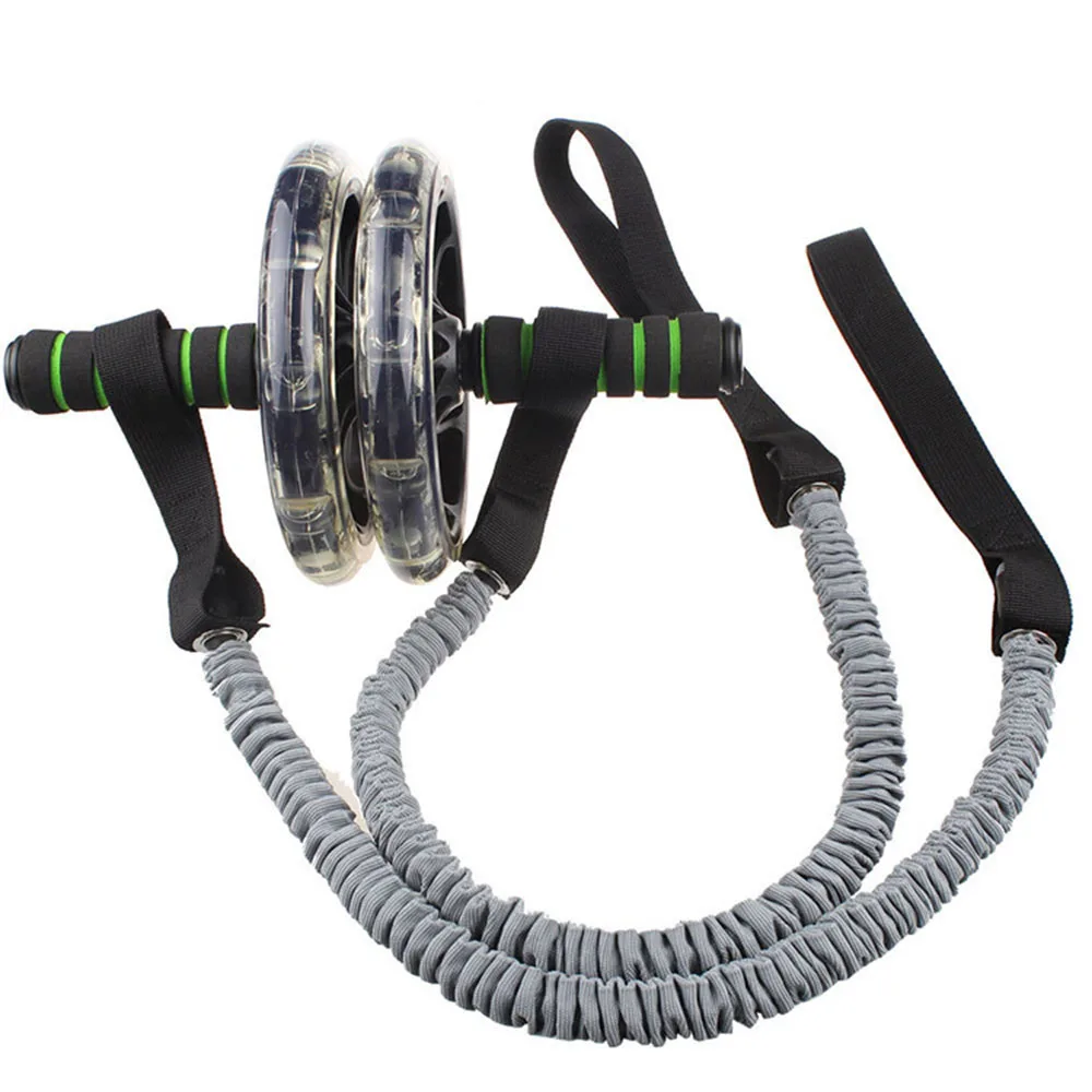 

1 Pair Latex Practical Fitness Ropes Sports Stretch Slimming Training Wheel Pull Rope Abdominal Muscle Exercise Resistance Bands