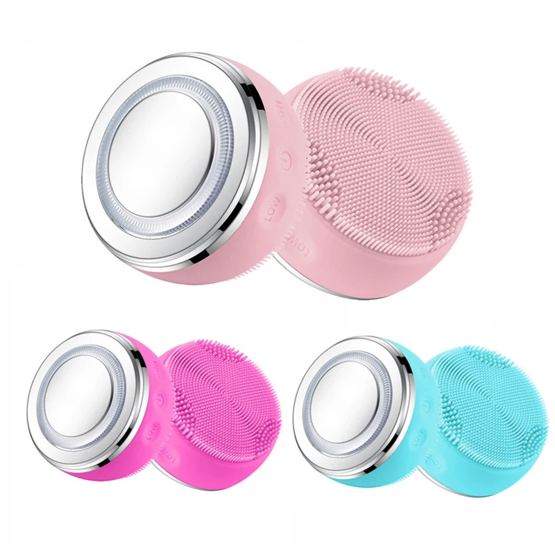 Электрическая силиконовая Очищающая щетка для лица отшелушивания прыщей акне