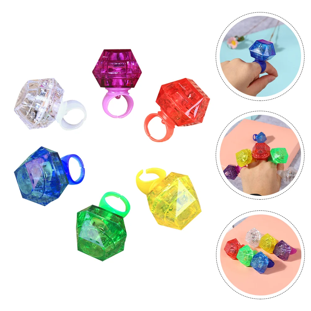 

Children's Ring Party Light Up Rings Finger Lights Toys Acrylic Novelty Favors LED