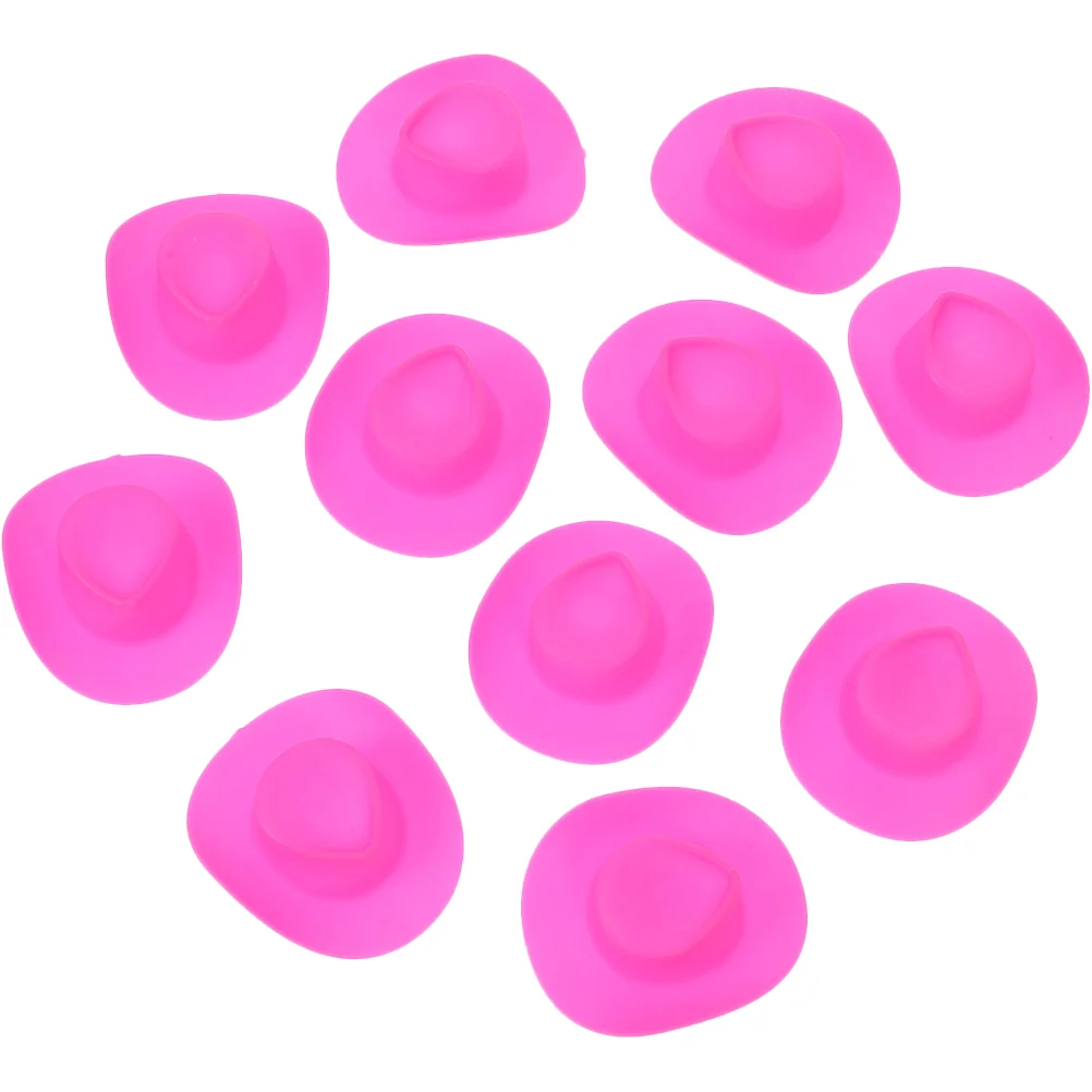 

40 Pcs Cowgirl Party Hats White Ornament Plastic Cowboy Hat Black Dolls Mini Cowboy Hat Crafts Cowboy Hats Party Pack