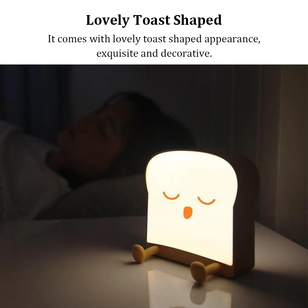 

Toast Night Lamp Decorations Lighting Adornment Sleeping Lighting Desktop Decoration Cartoon Bedside Light Birthday Gift