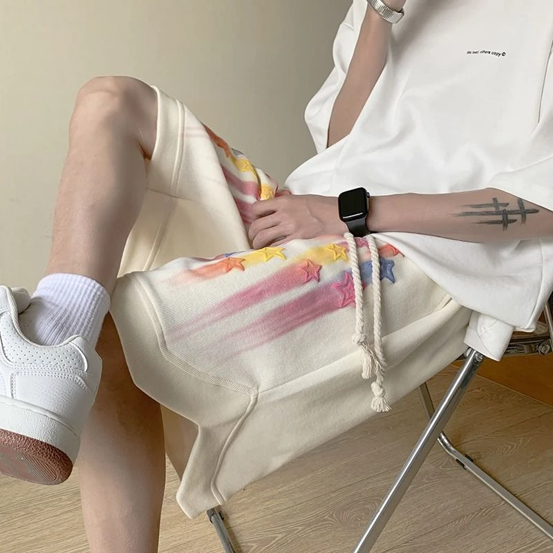 Hikigawa 2023 весенние женские брюки со звездами в стиле пэчворк с высокой талией