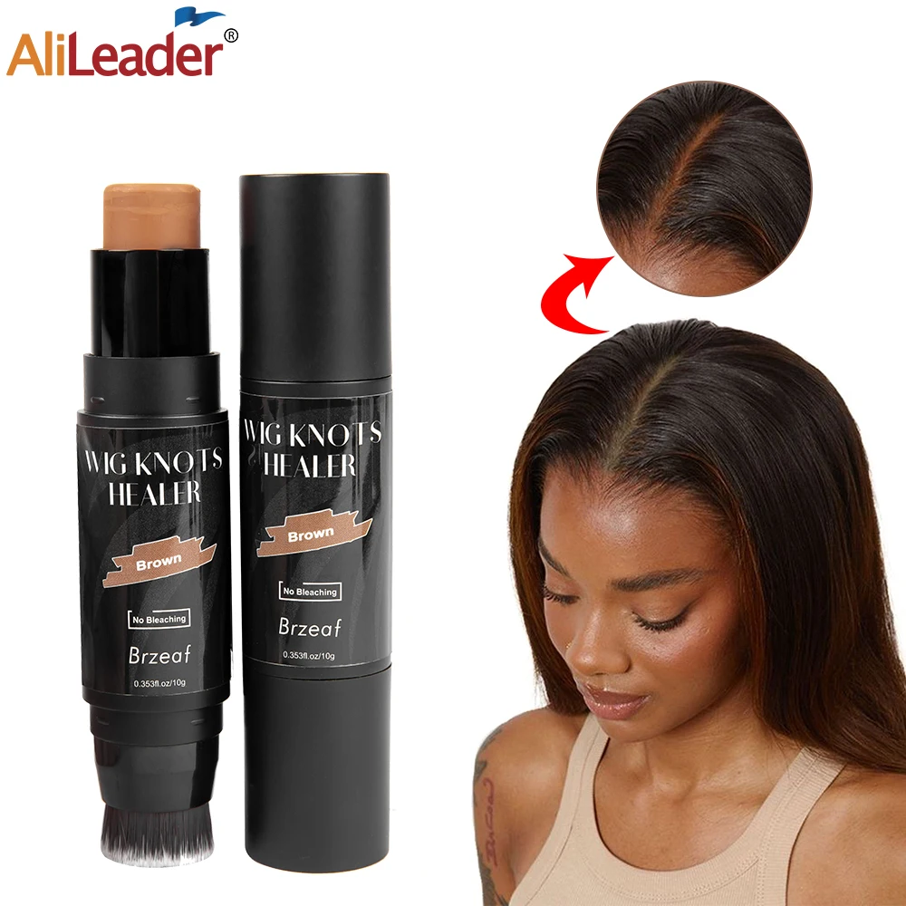 

Lace Tint Stick Wig Knots Concealer Waterproof Wig Knots Healer With Brush Lace Tint Dyeing Concealer Stick Sweat-Proof Black