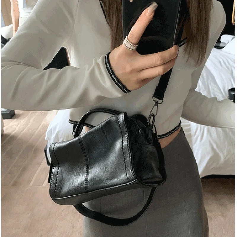 

NEW Cool Girls Hobos Shoulder Bags Soft PU Leather Women's Designer Underarm Bag Retro Motorcyclist Female Purse Handbags