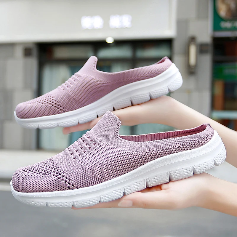 

2022 Casual Half Slippers Breathable Light Outdoor Flats Zapatos De Mujer Plus Size Quality Shoes For Woman