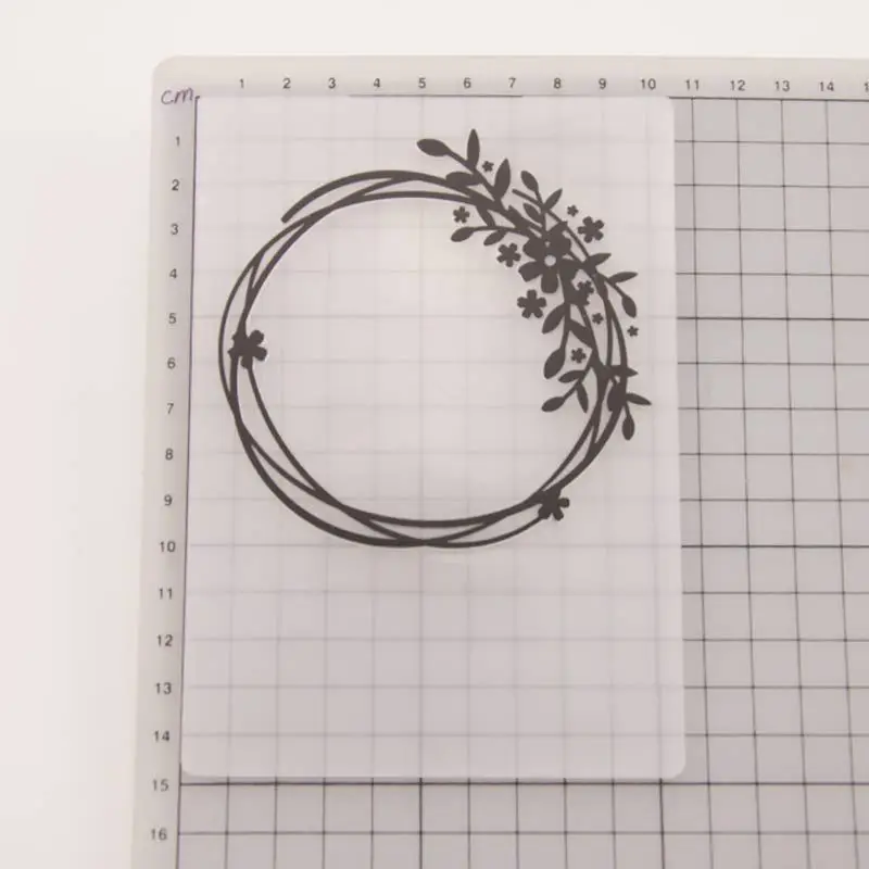 Пластиковая папка для тиснения круглая форма карточек из виноградной лозы