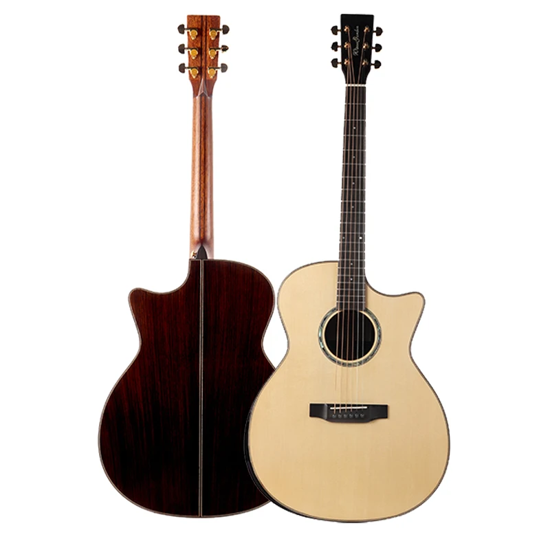 

41 inch Acoustic Guitar Spruce Cutaway Professional Folk Guitarra for Beginners Adults Top Solid Guitar