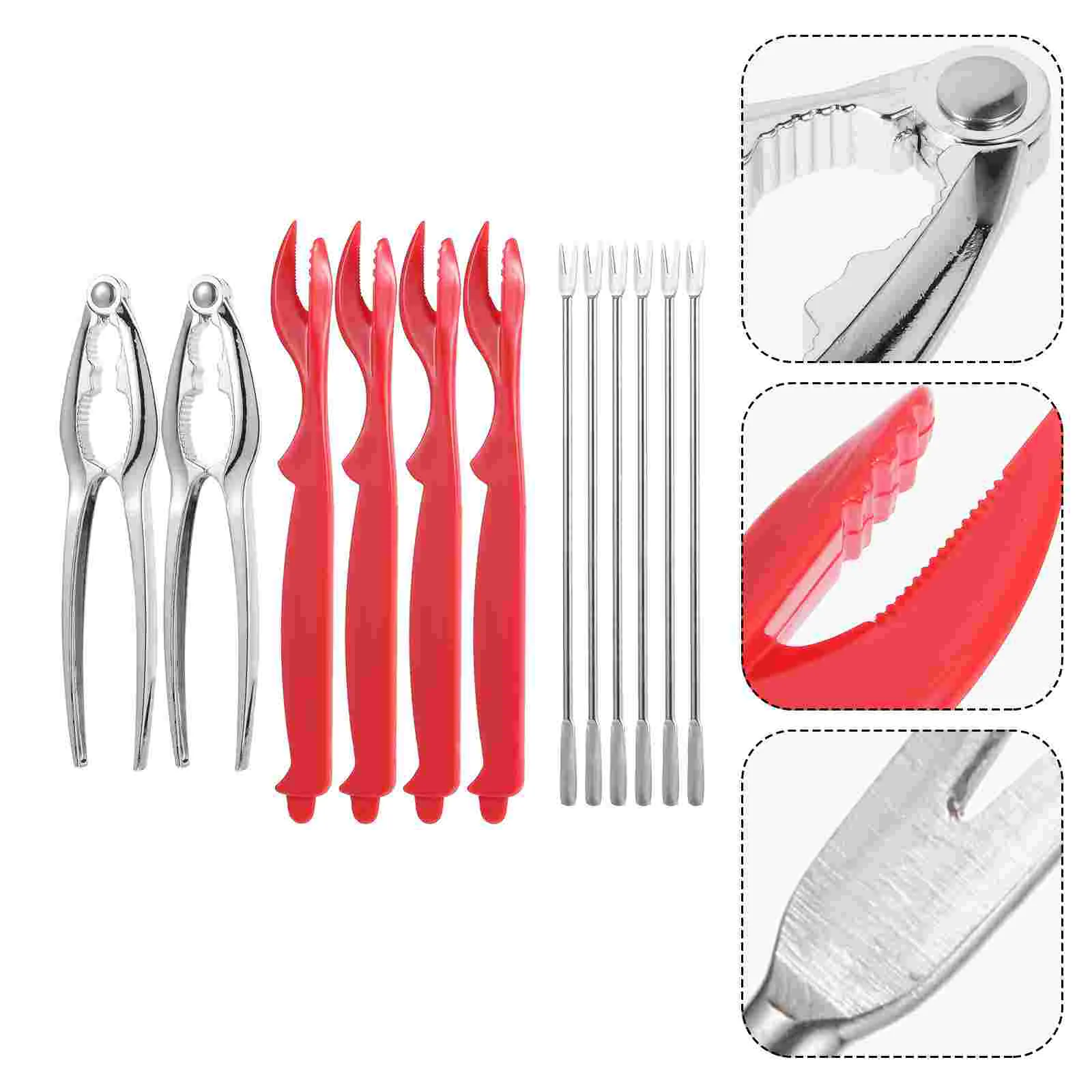 

12 Pcs Eating Crab Tool Set Stainless Steel Lobster Pick Seafood Fork Utensils Leg Shell Opener Sheller