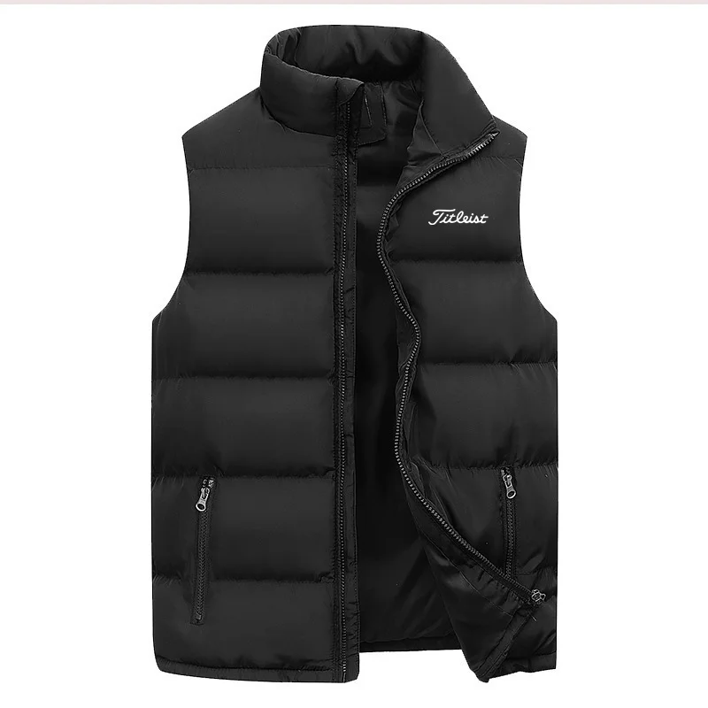 

Men's zip golf jacket, windproof warm vest, autumn and winter golf clothing