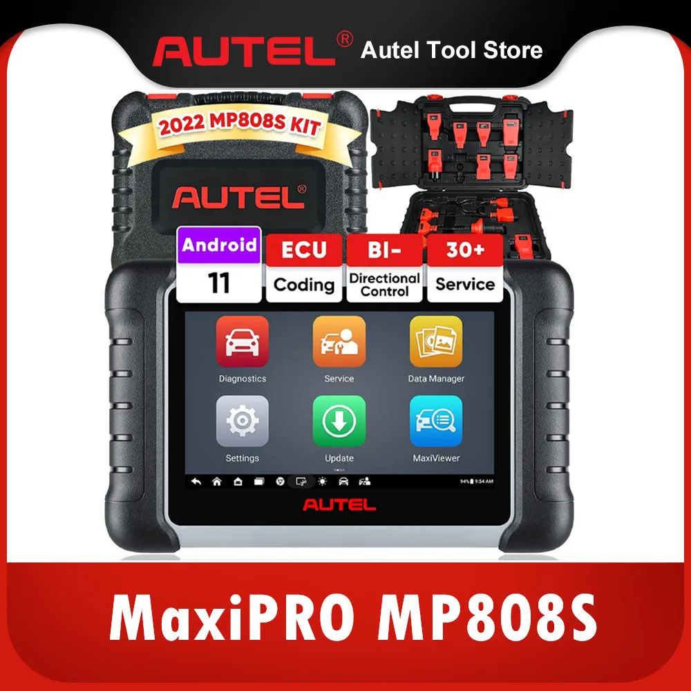 Autel MaxiPRO MP808S двунаправленный инструмент для сканирования с активным тестом кодирования ECU 30 + функций обслуживания, работает с MV105/MV108