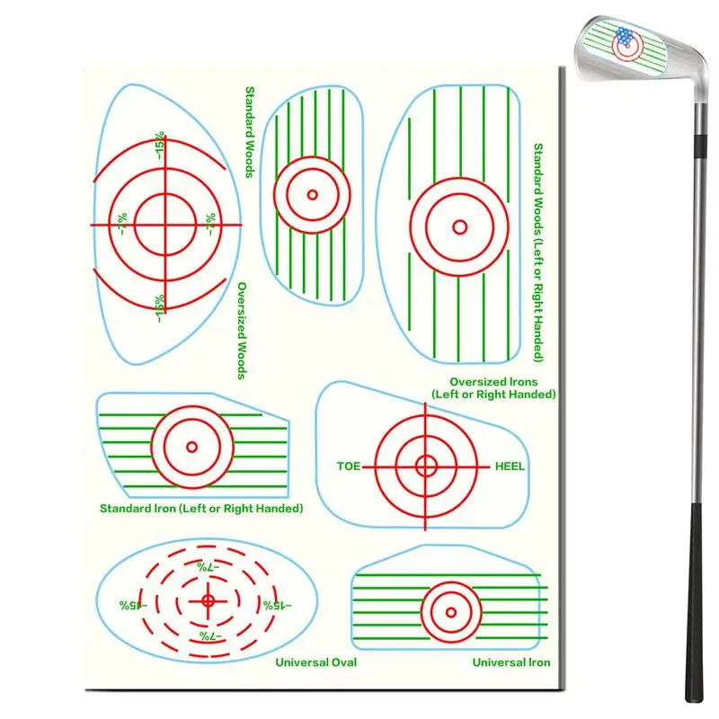 

Golf Driver Face Tape Woods Irons Putters Ball Hitting Recorder Instant Feedback Black Mark Swing Training Aid Perfect Gift To