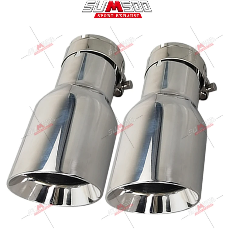

Genuine SUMSOO1 Piece Top Quality 304 Stainless Steel Universal Exhaust System End Chrome Pipe+Car Exhaust Tip