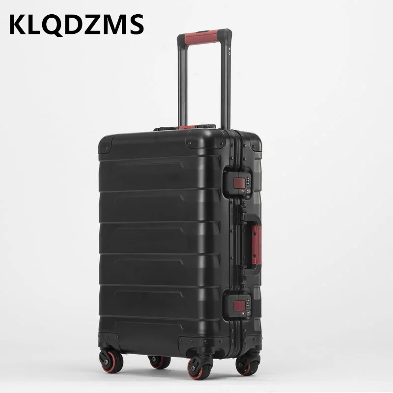 KLQDZMS All-aluminum-magnesium Alloy Suitcase 20-inch Cabin Luggage Carry-on 24-inch Aluminum Frame Business Travel Suitcase Bag
