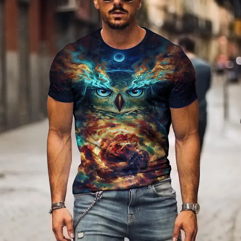 

Moda 3d gato impresso camiseta masculina лето 3d coruja camiseta случайный манга curta o pescoolo превосходные camisetas de большие тусклые